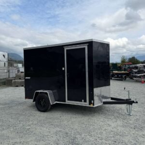 2026 Impact Quake 6x10 V-Nose Enclosed Cargo Trailer – Black, Extra Height, Ramp Door