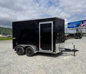 2027 Impact Quake 6x12 V-Nose Enclosed Trailer – White, Extra Height, Ramp Door