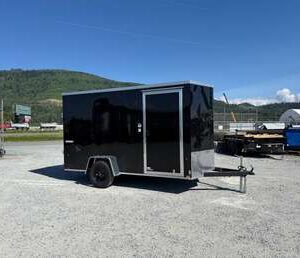 2027 Impact Quake 6x12 V-Nose Enclosed Trailer – Black, Extra Height, Ramp Door