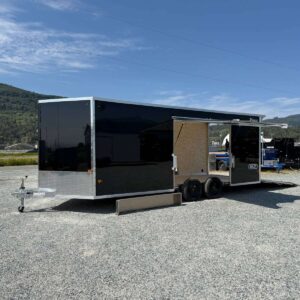 2027 Alcom XLT Pro 8.5x20 Car Hauler Enclosed Cargo Trailer w/ Side escape door & Translucent Roof 7000lb GVW Black Polycor Exterior