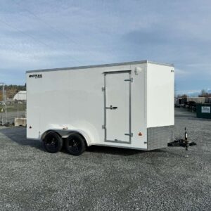 2027 Royal Cargo 7X14 V Nose 7700LB GVW BARN DOORS WHITE Enclosed Trailer Extra Tall